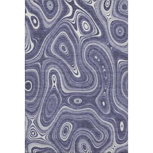 Mayfield Premium Machine Washable Abstract AMF2097 Plum 10 ft. x 14 ft. Area Rug