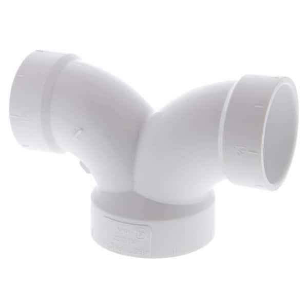 NIBCO 2 in. x 1-1/2 in. x 1-1/2 in. PVC DWV 90-Degree All Hub Double Elbow Fitting