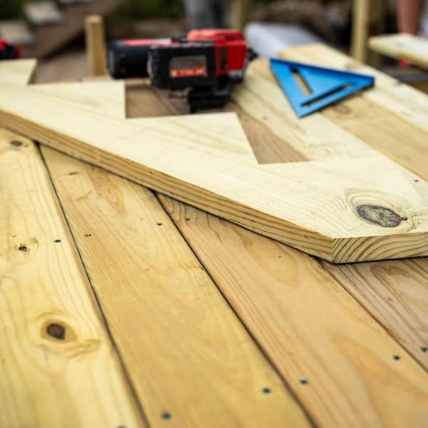 4-Step Ground Contact Pressure Treated Pine Stair Stringer