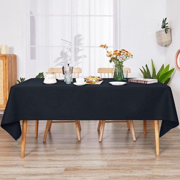 Black Fabric Tablecloth 60in x 84in