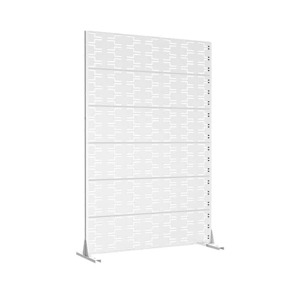 Lumioca 46.8 in. W x 71.37 in. H White Brick Shape Galvanized sheet Outdoor Private Screen Decorative Art Panel