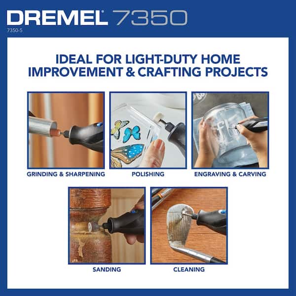 Dremel 7350-5 Cordless Rotary Tool Kit, Includes 4V Li-ion Battery and 7  Rotary Tool Accessories - Ideal for Light DIY Projects and Precision Work