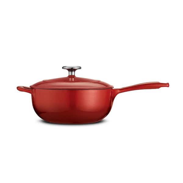 Tramontina - Gourmet Enameled Cast Iron 2.5-Quart Covered Sauce Pan - Gradated Red