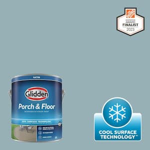 1 gal. PPG1149-4 Mountain Stream Satin Interior/Exterior Porch and Floor Paint with Cool Surface Technology