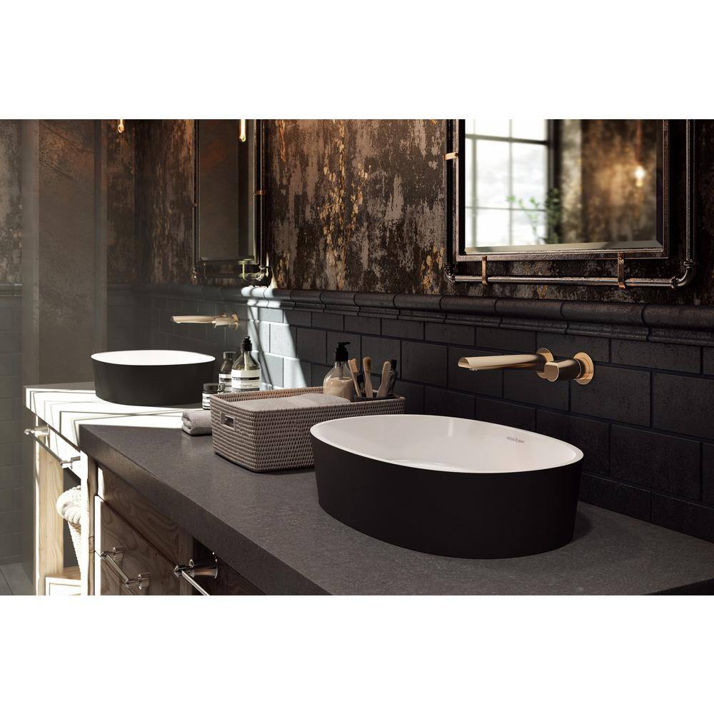 Black Brass Single Hole Bathroom Faucet with Drain Assembly