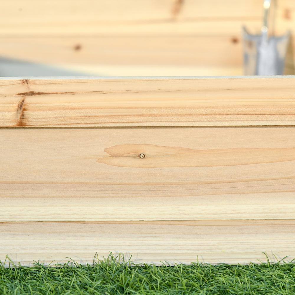 Natural Wood Hexagon Raised Garden Bed Planter for Outdoor Plants