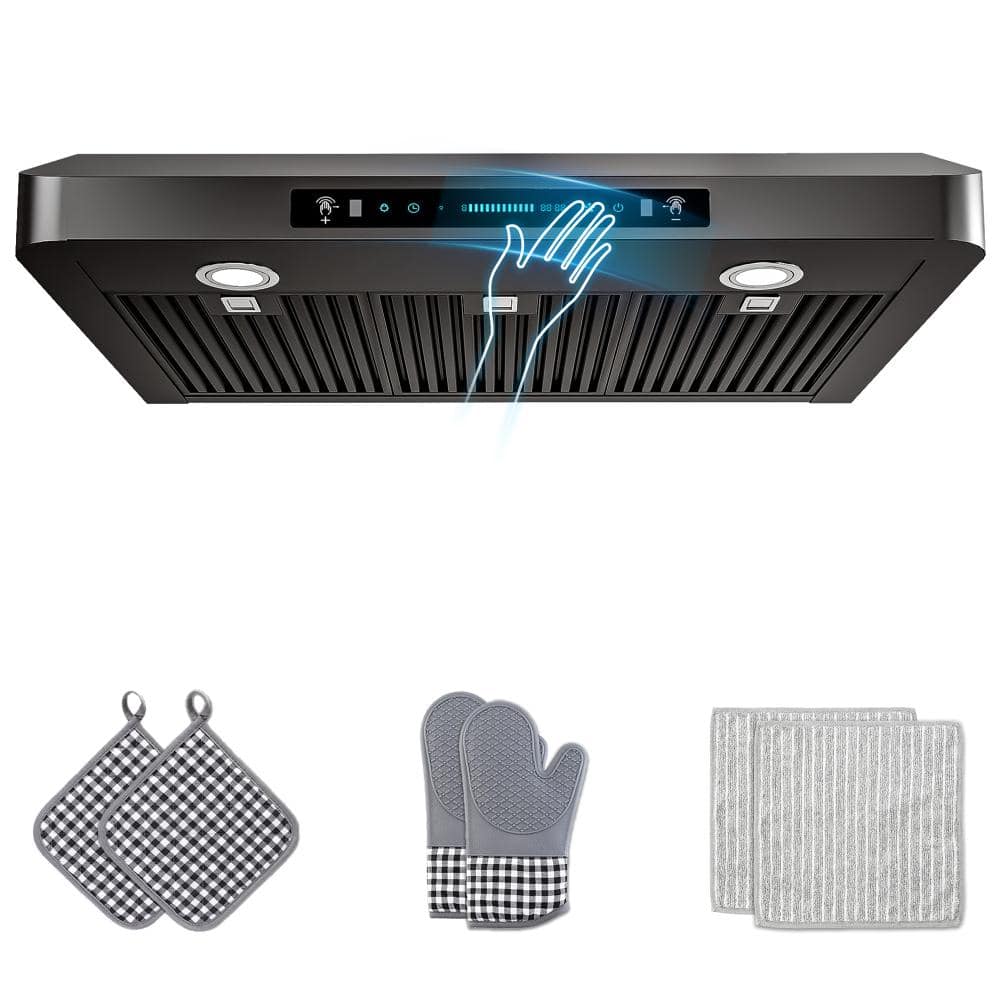 36 in. 300 CFM Ducted Under Cabinet Range Hood in Black Stainless 3-Venting Options, Touch and Gesture Control, Remote price history on PriceWatchPro
