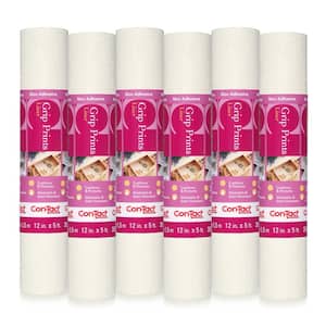 Grip Prints White 12 in. x 5 ft. Solid Shelf and Drawer Liner (6-Rolls)