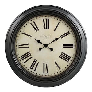 23 in. Antique Bronze Dial Quartz Analog Wall Clock with Roman Numerals