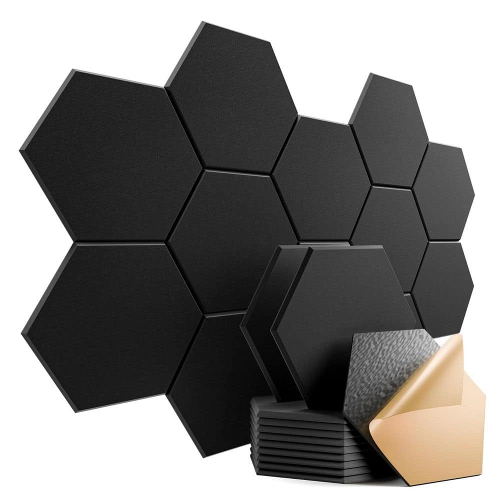 12 Pack Self-adhesive Acoustic Panels 12 in. X 10 in. X 0.4 in. - Sound Proof Foam Panel, Stylish Hexagonal Design price history on PriceWatchPro