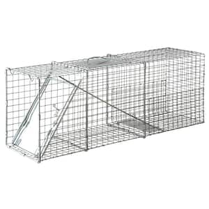32.13 in. L x 10.33 in. W Outdoor Reinforced Animal Bait Live Trap with Single-Door Entry