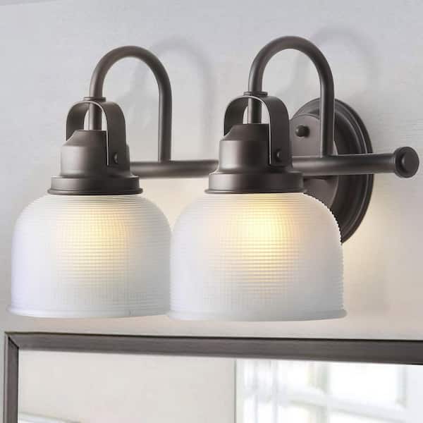Virginia 17.25 in. 2-light Oil Rubbed Bronze Metal/Glass LED Vanity Light