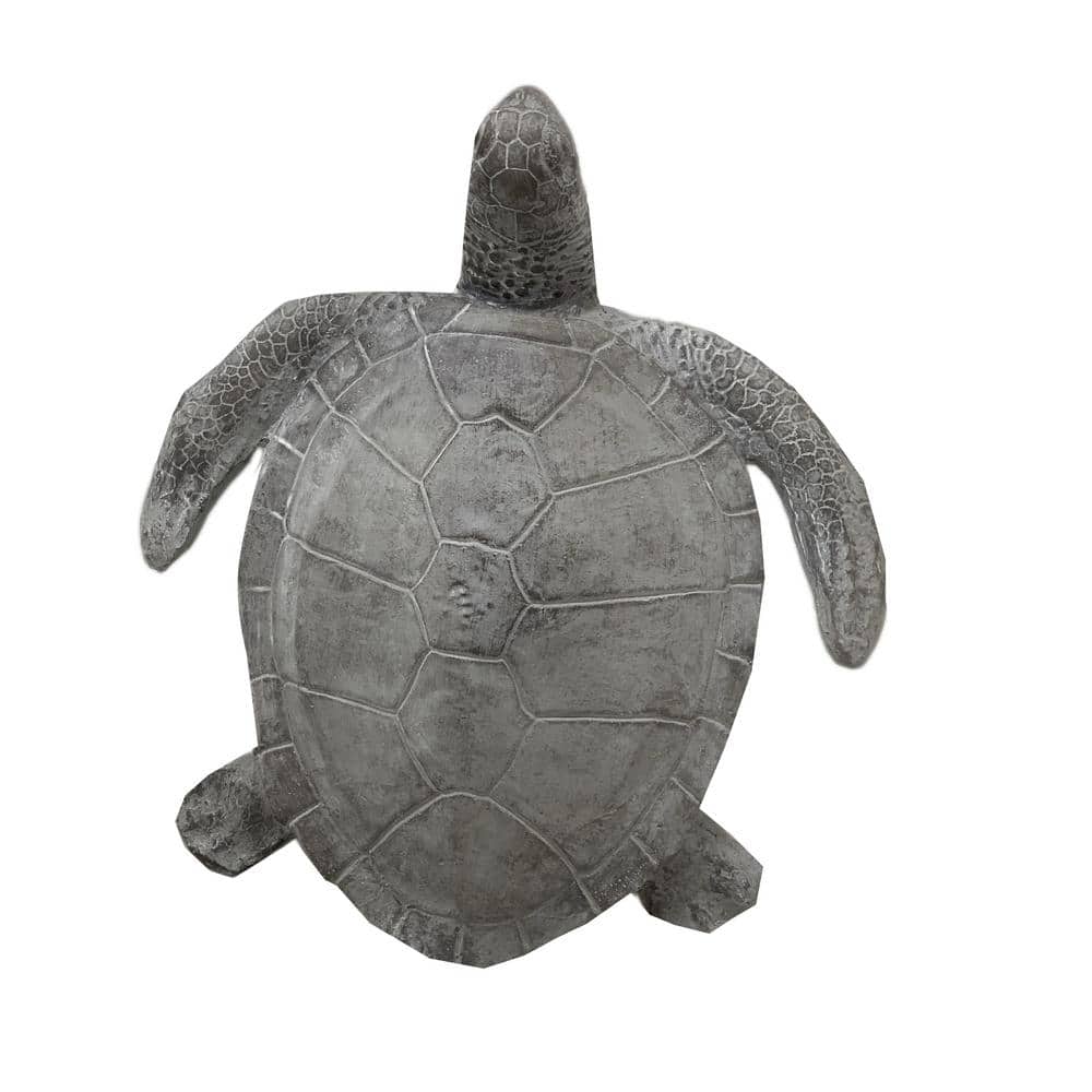 Gray Polyresin Sea Turtle Garden Statue 21.5" Outdoor Decor