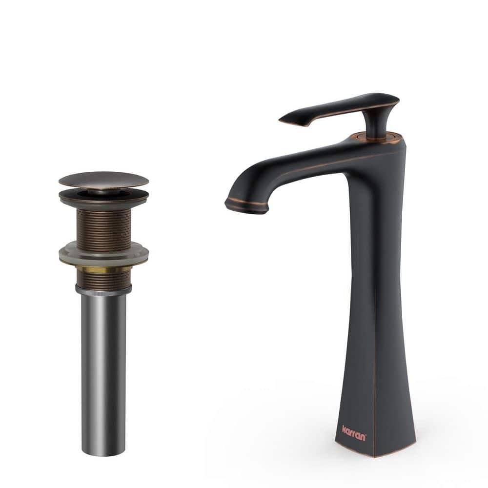 Woodburn Single Handle Single Hole Vessel Bathroom Faucet with Matching Pop-Up Drain in Oil Rubbed Bronze price history on PriceWatchPro