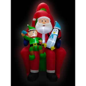 10 ft. Pre-Lit Santa, Elf and Penguin Christmas Inflatable