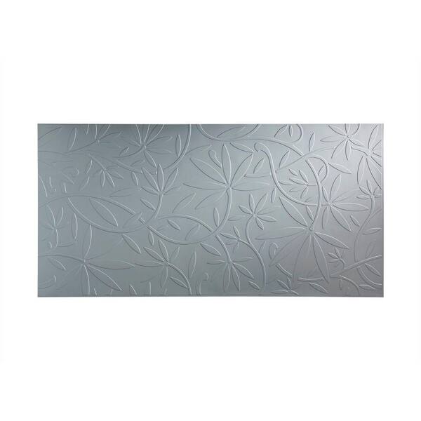 Fasade 96 in. x 48 in. Audrey Decorative Wall Panel in Argent Silver