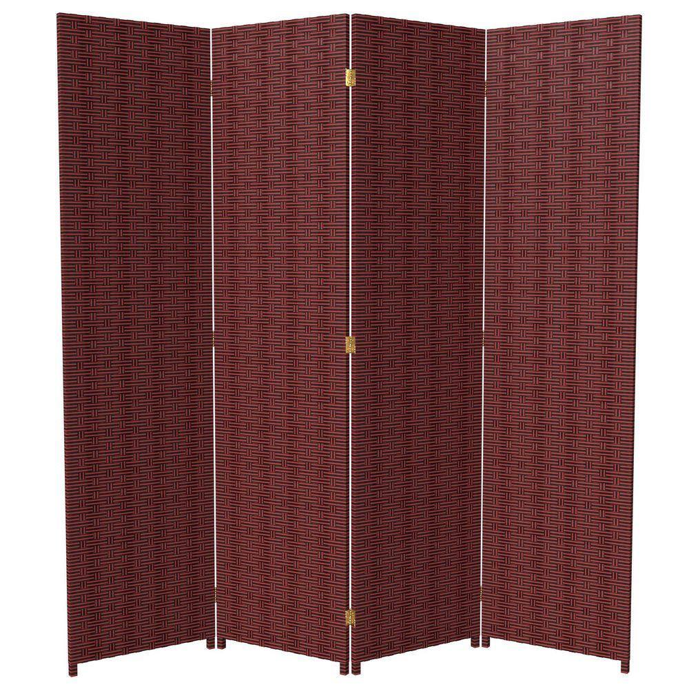 Red Divider For Ranting RED LANTERN 6 ft. Red-Black 4-Panel Room Divider SSFIBER-4P-RBLK - The ...