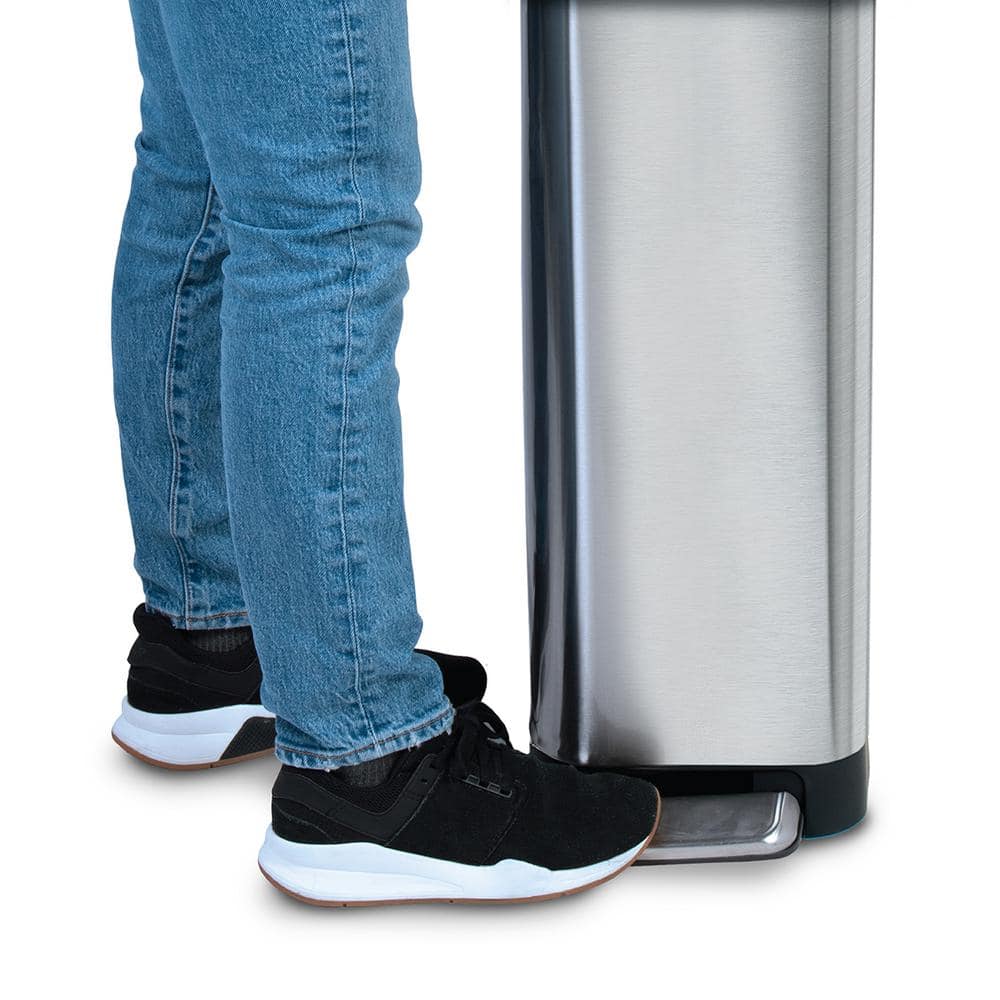 Slim Stainless Steel 12 Gallon Step-On Trash Can