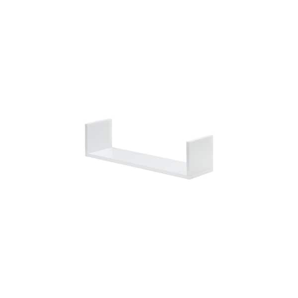 Dolle U-Rack 23.6 in. x 5.9 in. x 5.9 in. White MDF Decorative Wall Shelf with Brackets