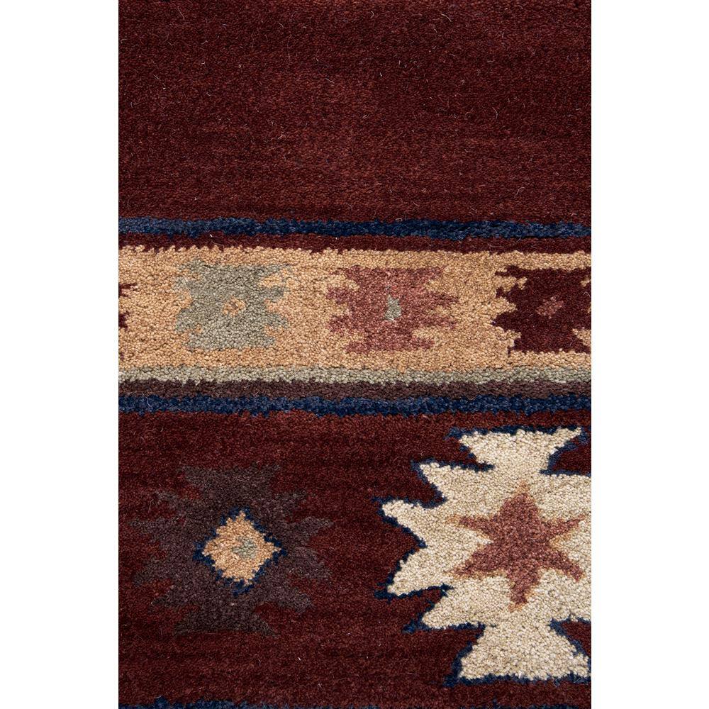 Burgundy Hand-Tufted Wool Rectangular Tribal Rug 6'6" x 9'6"