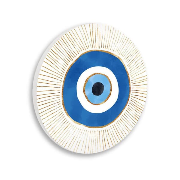 Contemporary Evil Eye Nazar Shape by Ziwei Li Unframed Graphic Art Print Religious 12 in. x 12 in.