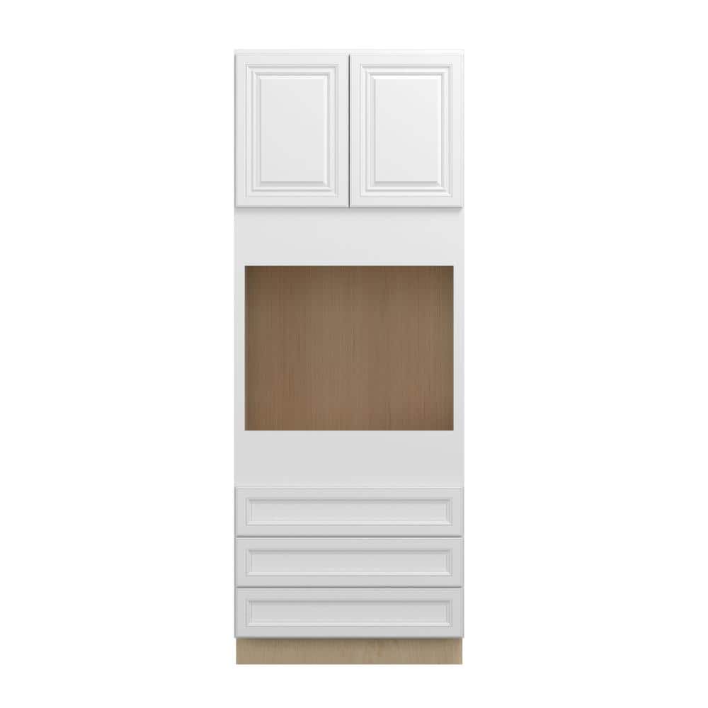 Damascus Raised 33 in. W x 90 in. H x 24 in. D in French Vanilla Plywood Assembled Oven Cabinet price history on PriceWatchPro