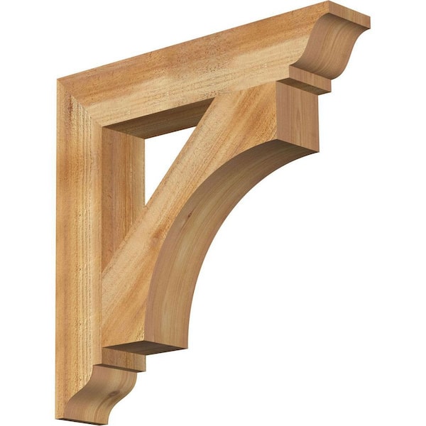 Ekena Millwork 4 in. x 22 in. x 22 in. Western Red Cedar Westlake Traditional Rough Sawn Bracket