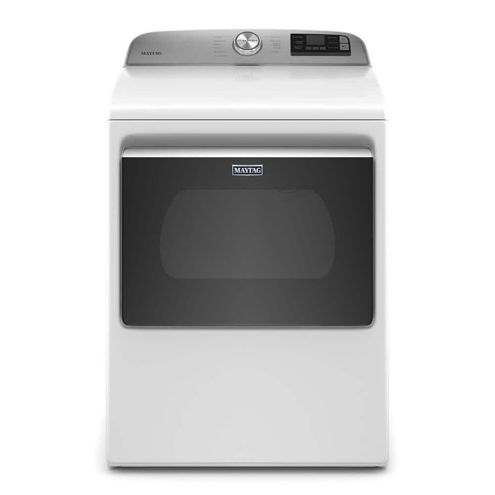 7.4 cu. ft. 240-Volt Smart Capable White Electric Dryer with Hamper Door and Advanced Moisture Sensing