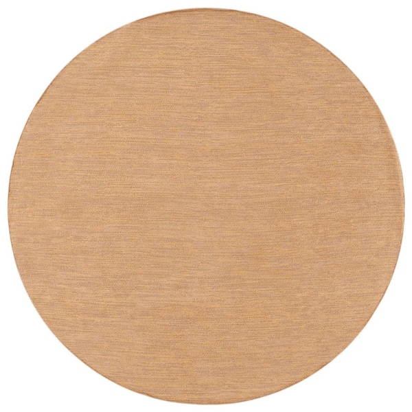 Montauk 6 ft. x 6 ft. Gold Modern Solid Round Area Rug