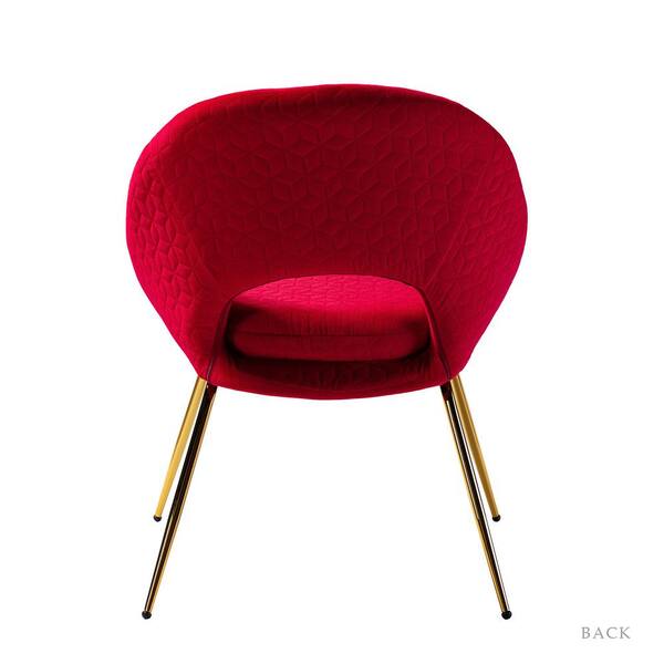 Jayden Creation Floriana Red Upholstered Dining Chair With Metal Legs Set Of 2 Dcm0168 Red The Home Depot