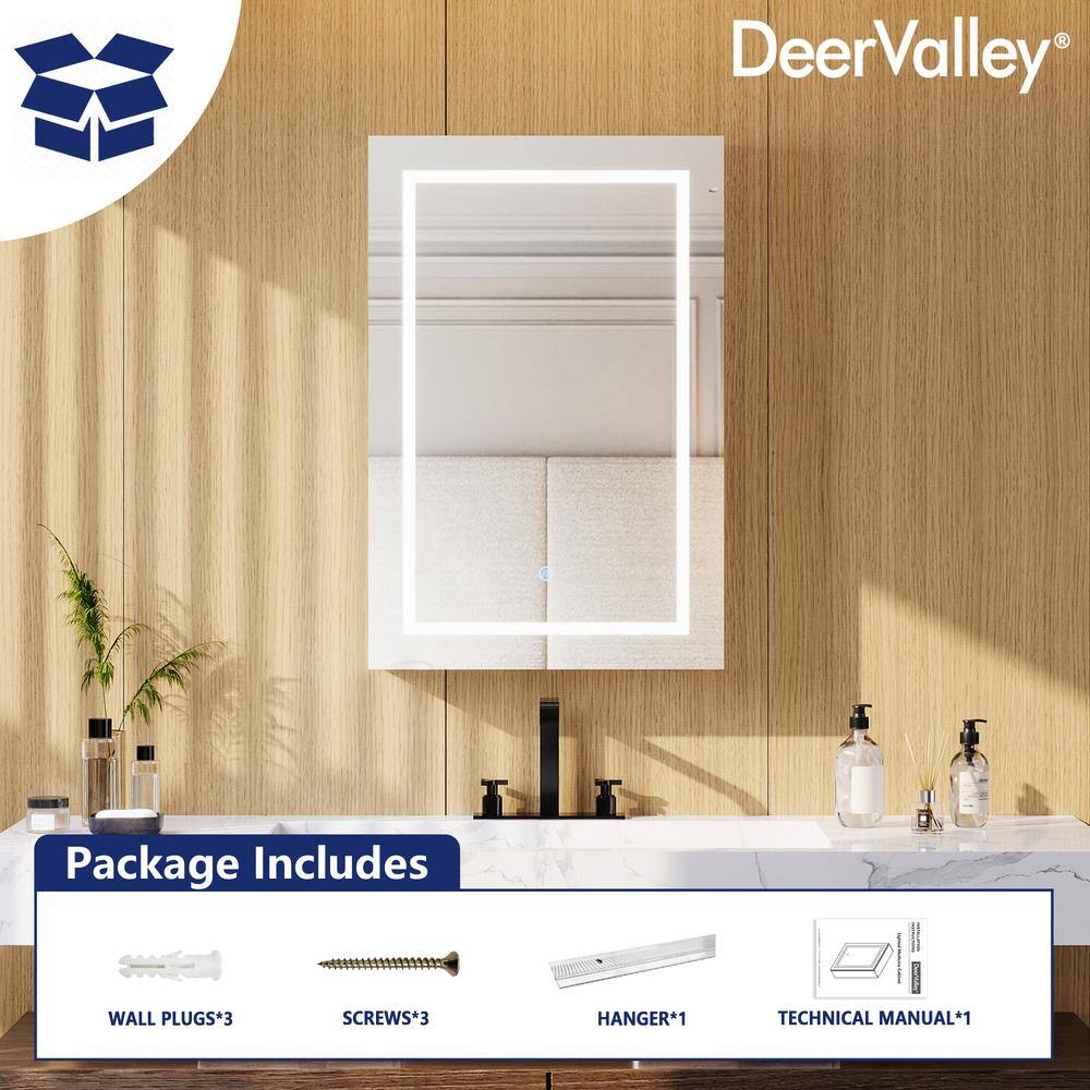 24'' W x 36'' H LED Lighted Wall Mounted Medicine Cabinet with Mirror