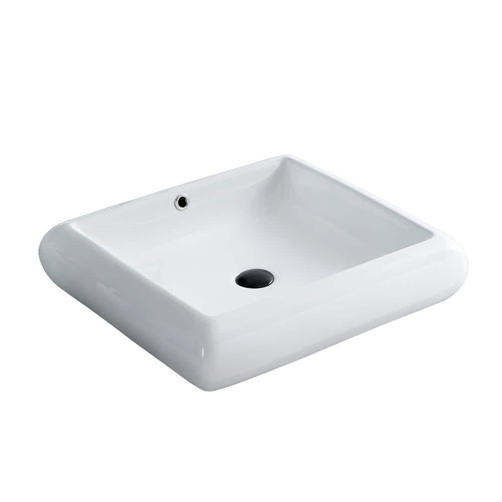 Magic Bason Magic Home 22 in. White Ceramic Rectangular Bathroom Vessel Sink Basin ...