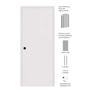 Flush DIY-Friendly 34 in. x 80 in. Right Hand Primed Solid Composite Core Wood Single Prehung Interior Door