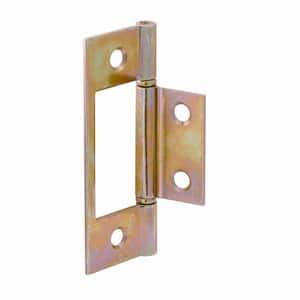 Bi-Fold Door Hinges, Non-Mortise Style, Brass Plated (2-pack)