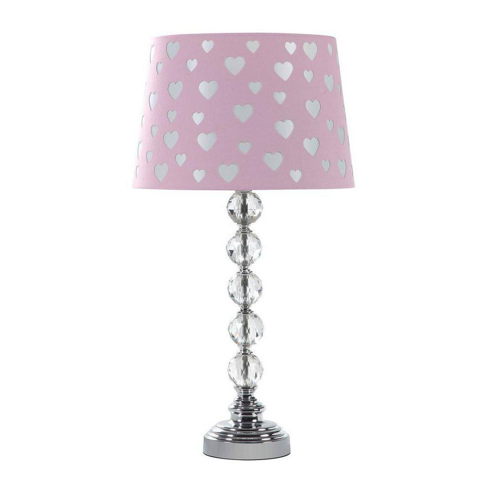 22 in. H Heart Crystal Stacked Orb Metal Table Lamp, Pink and White price history on PriceWatchPro