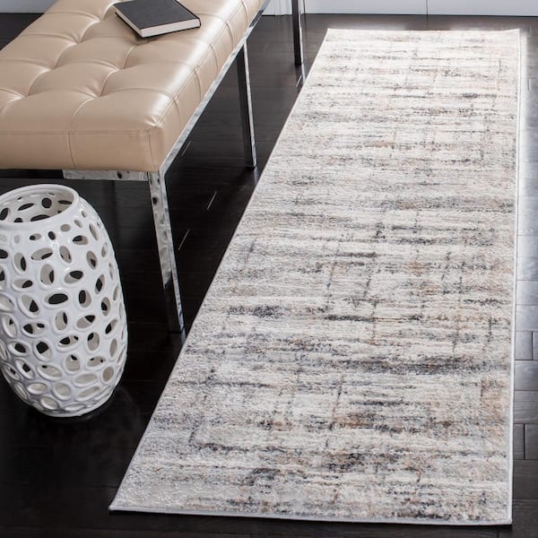 Amelia 2 ft. x 10 Gray/Gold Abstract Runner Rug