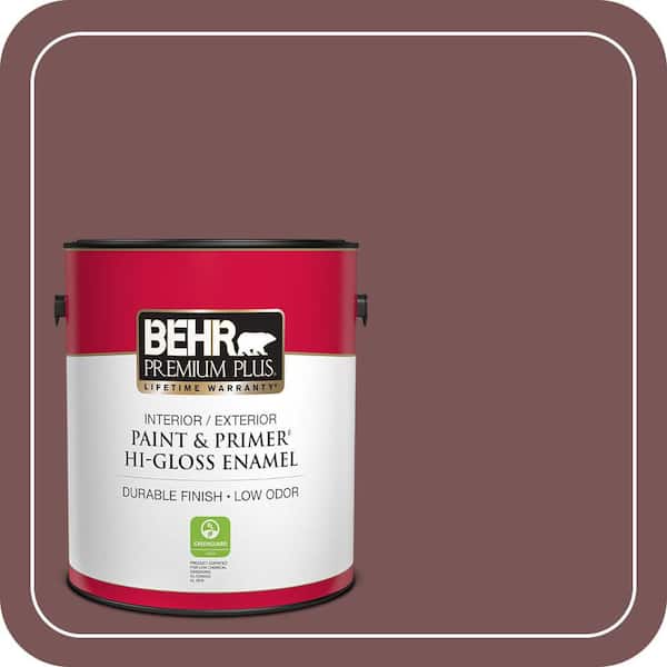 BEHR PREMIUM PLUS 1 gal. #120F-6 Japanese Maple Hi-Gloss Enamel Interior/Exterior Paint & Primer