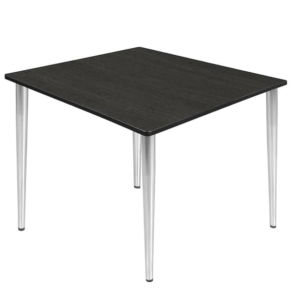 Regency Trueno 48 in. Square Ash Grey and Chrome Wood Tapered Leg Table (Seats-4)