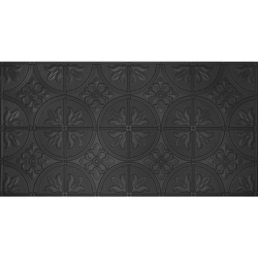 Dimensions 2 ft. x 4 ft. Glue Up Tin Ceiling Tile in Matte Black price history on PriceWatchPro