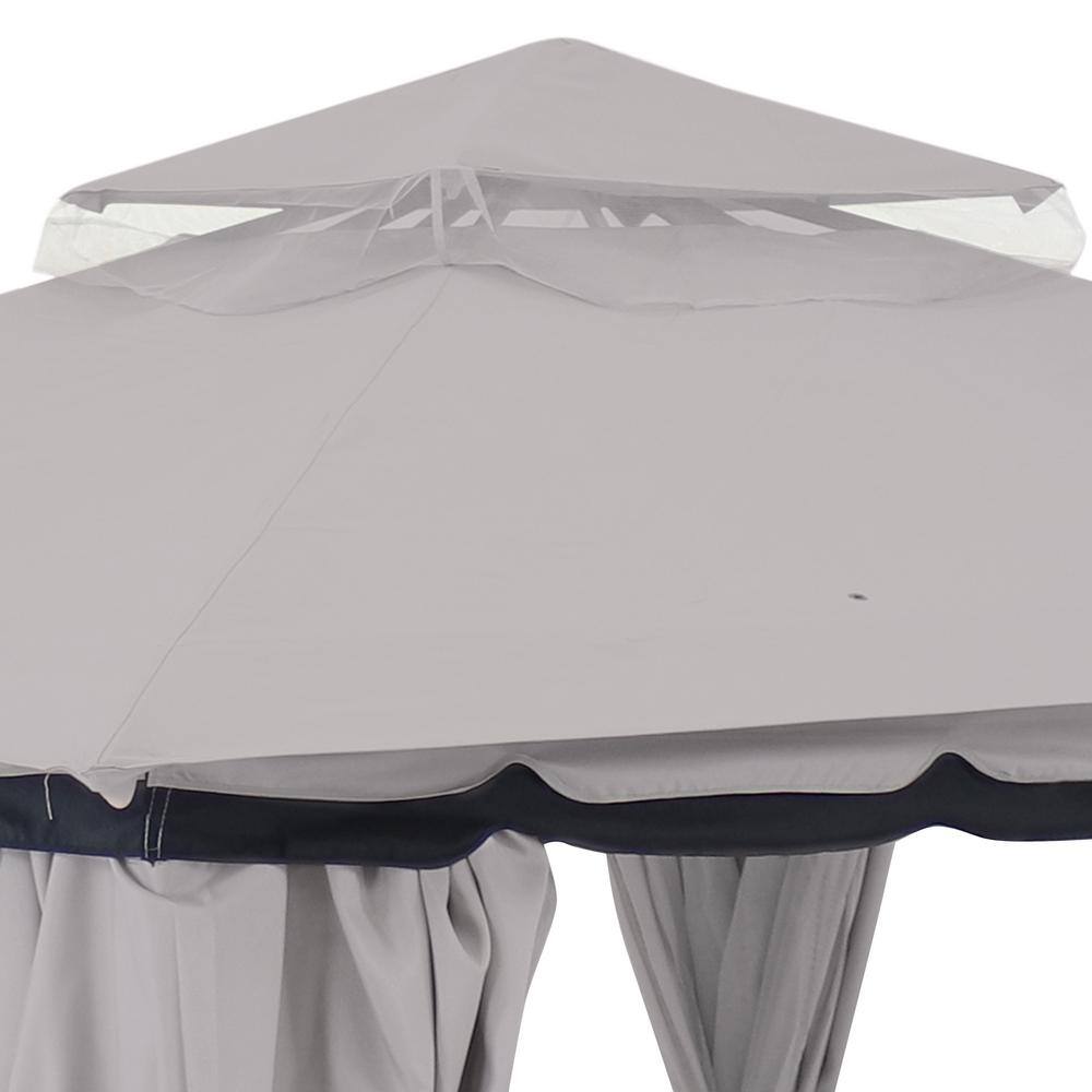 Gray 10' x 10' Soft-Top Patio Gazebo with Screens and Privacy Walls