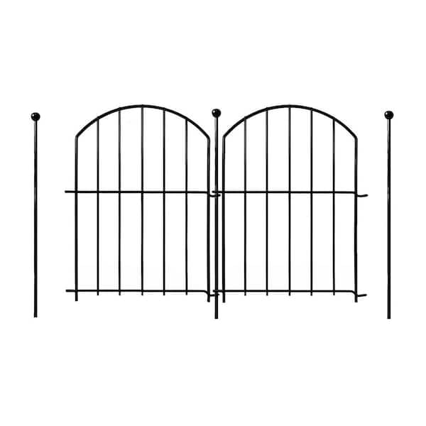 21in. x26ft. Rustproof Iron Arched Flower Bed Edging Animal Barrier Decorative Fence No Dig Panel Outdoor Decor Flat Top