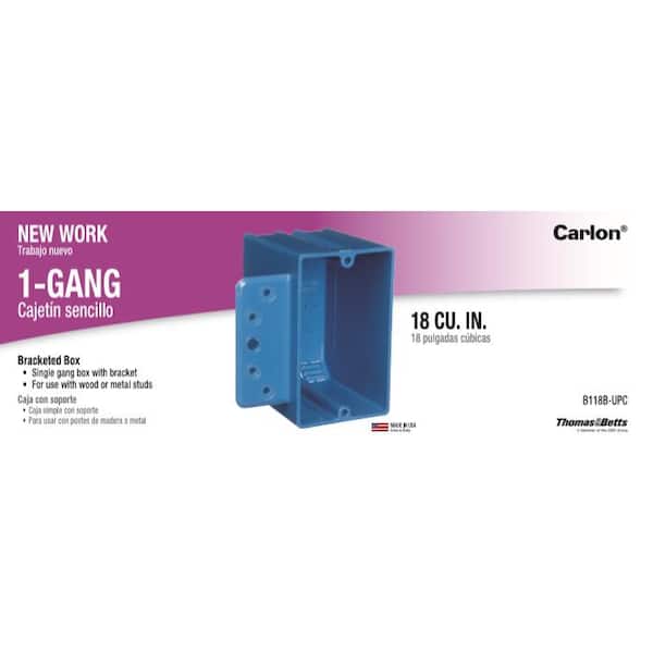 1-Gang 18 cu. in. PVC New Work Electrical Switch and Outlet Box with Bracket (5-Pack) (B118B-5)