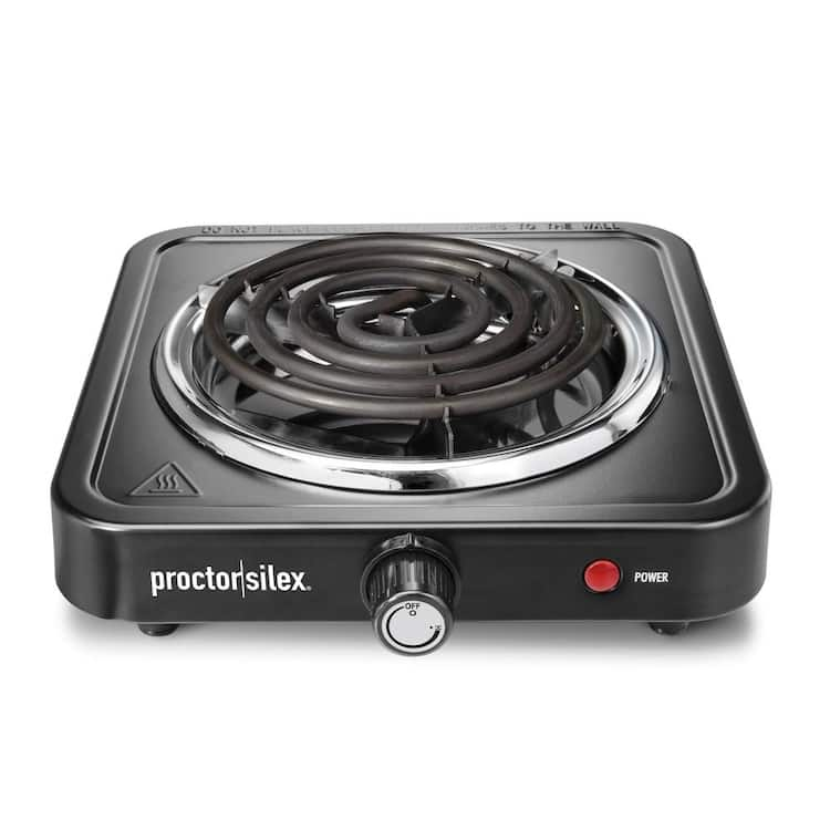 Proctor Silex Single Burner 5.5 in. Stainless Steel Black Hot Plate