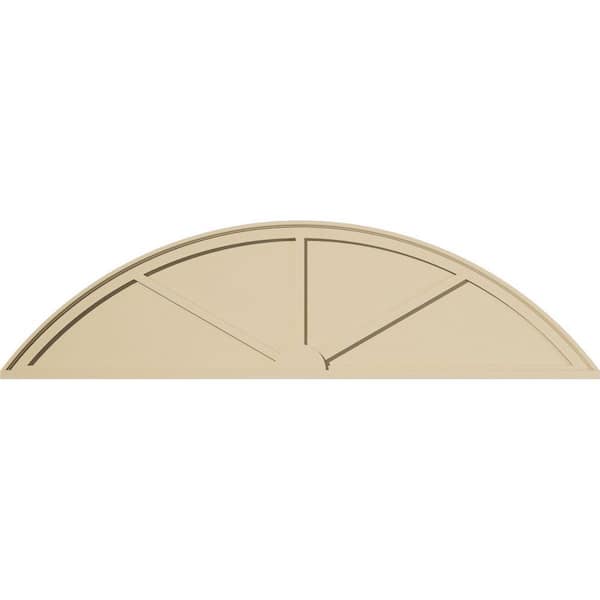 Ekena Millwork 70-in. W x 18-1/2-in. H x 2-in. P Segment Arch 3 Spoke Signature Urethane Pediment, Primed Tan