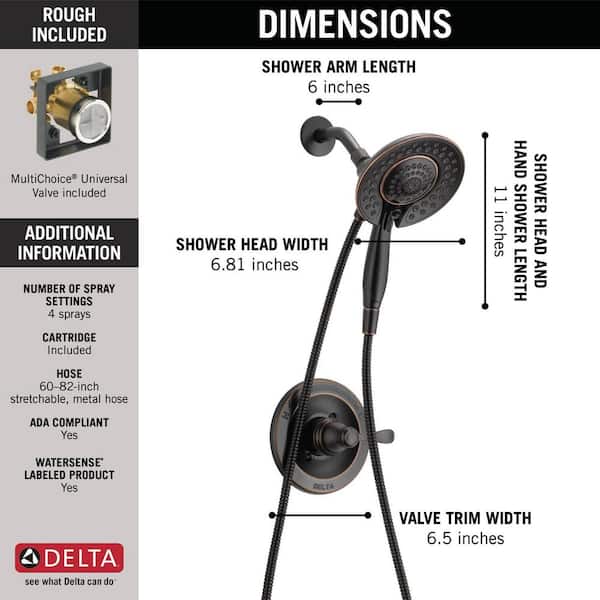 Porter In2ition 2-in-1 Single-Handle 5-Spray Shower Faucet in Oil Rubbed Bronze (Valve Included) Porter In2ition 2-in-1 Single-Handle 5-Spray Shower Faucet in Oil Rubbed Bronze (Valve Included)