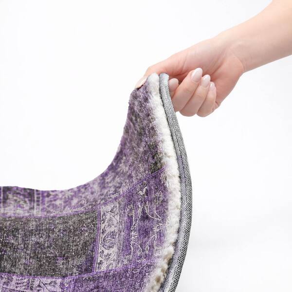 Dream Shag Premium Machine Washable Abstract ADS669 Eggplant 9 ft. x 12 ft. Area Rug