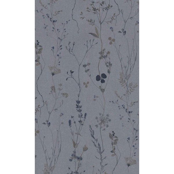 Walls Republic Blue Flowers in the Meadows Printed Non-Woven Paper Non-Pasted Textured Wallpaper 57 sq. ft.