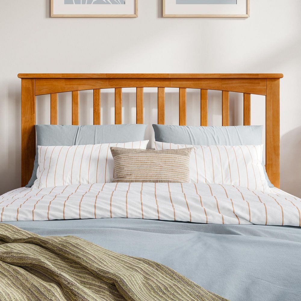 Mission Full Light Toffee Wood Headboard with USB Charger