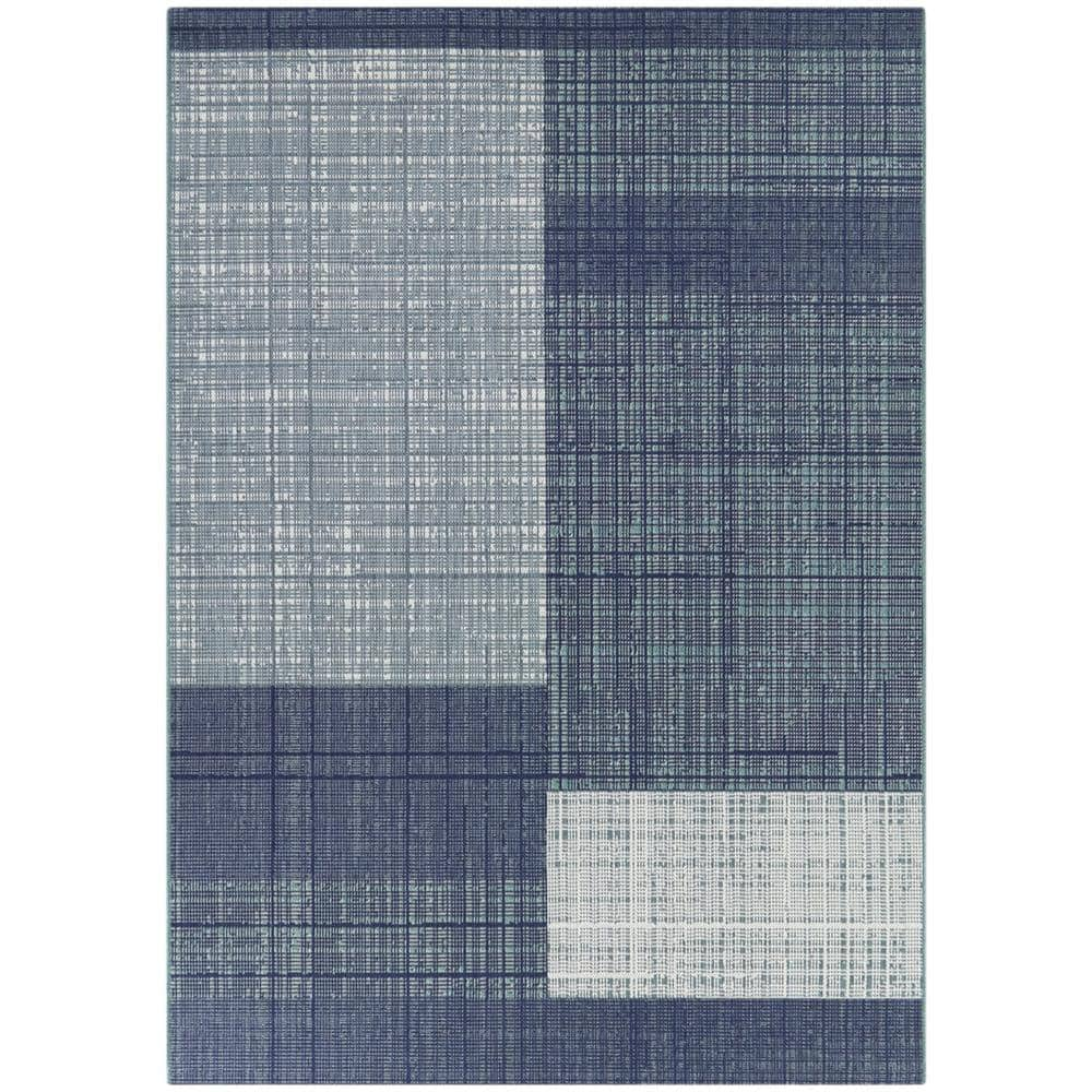 BALTA Markham Dark Blue 5 Ft X 7 Ft Geometric Indoor Outdoor Area Rug 3116834 The Home Depot