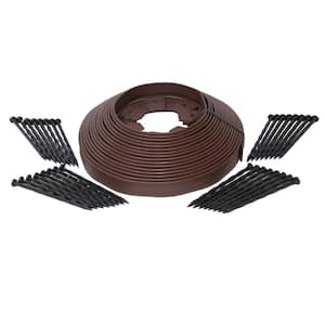 50 ft. L x 1.7 in. H Commercial Grade Brown Plastic No-Dig Edging Kit
